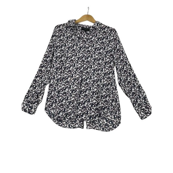 Banana Republic Boyfriend Fit Floral Print Button Down‎ size Small - Picture 1 of 7